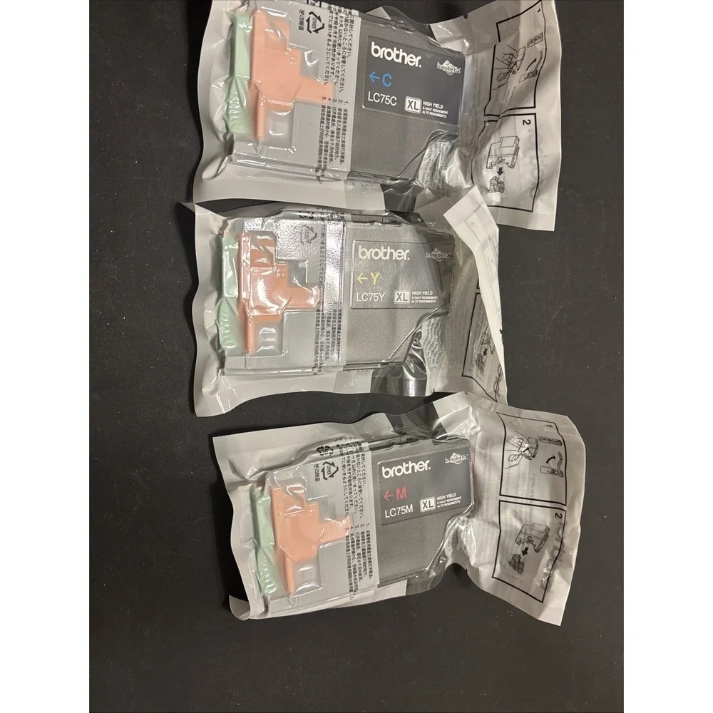 Genuine Brother LC75CL XL Color Ink 3-Pack OEM Sealed Expired 10/2013 LC753PKS